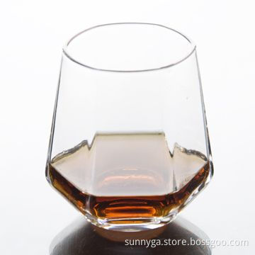 Six-square 8oz Hand-made Rocks Glass, 250mL Capacity